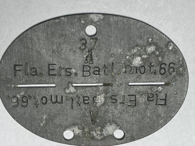 The Flak Replacement Battalion (motorized) 66 Dog Tag