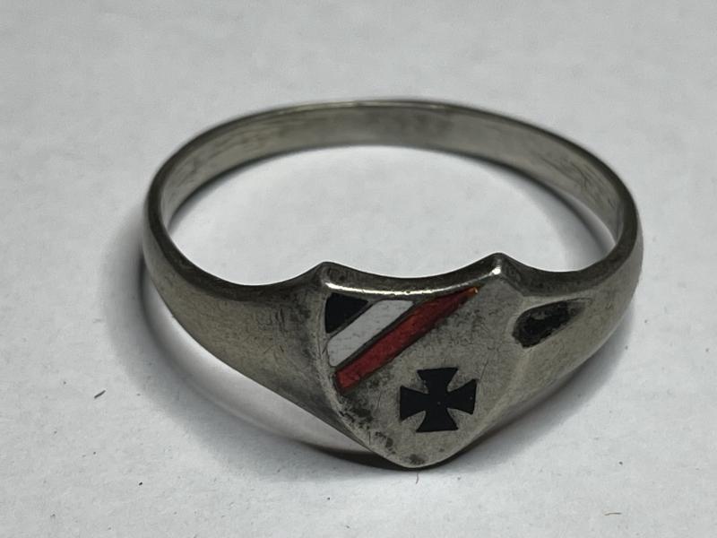 German silver patriotic WW1 fingerring (800 proof mark)