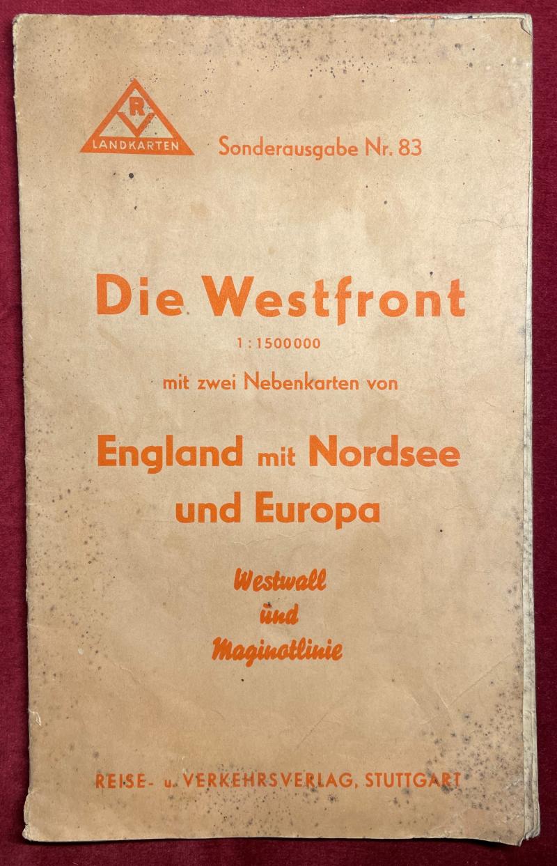 Map Die Westfront England mit Nordsee und Europa