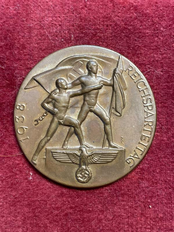 3rd Reich NSDAP Reichsparteitag 1938 brass plaque
