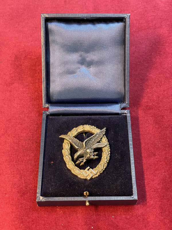 3rd Reich Fliegerschützenabzeichen der Luftwaffe mit Blitzbündel (Juncker)