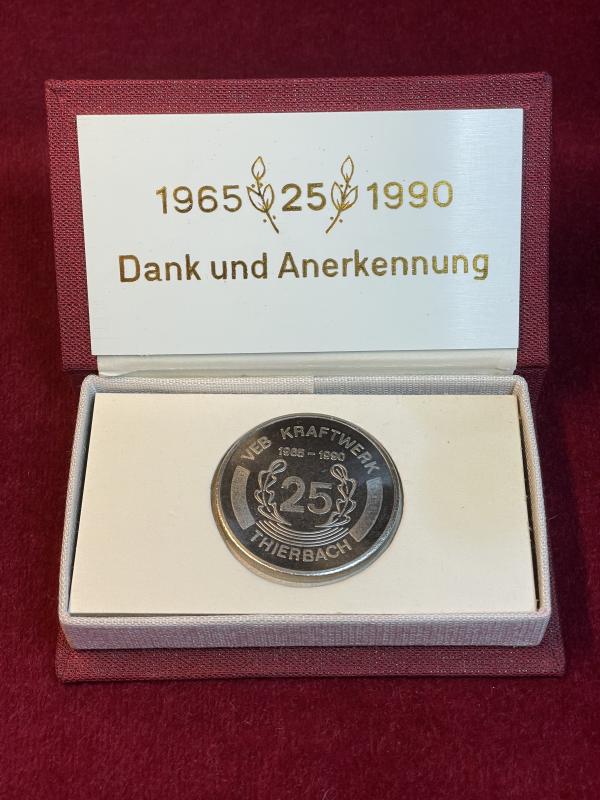 DDR 25. Jahre Mitarbeit VEB Kraftwerk Thierbach