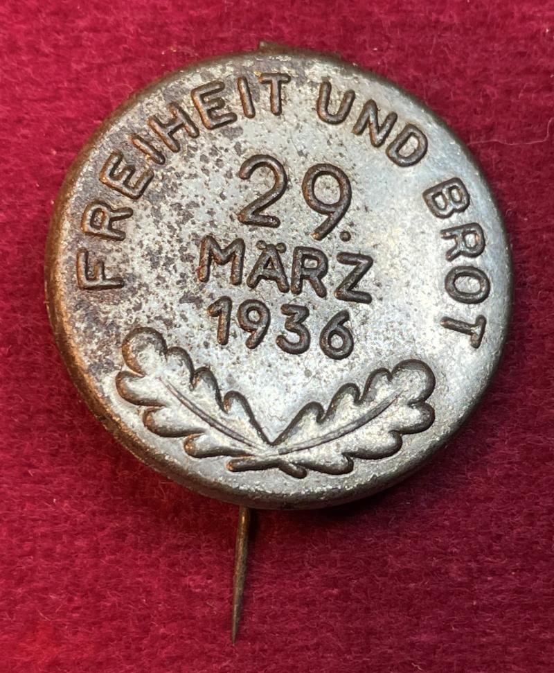 3rd Reich WhW Freiheit und Brot, 29 Märch 1936