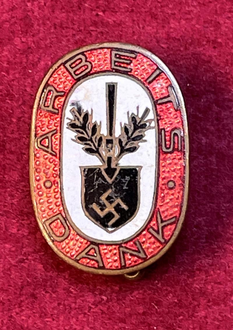 3rd Reich RAD Arbeits Dank broche 1. form