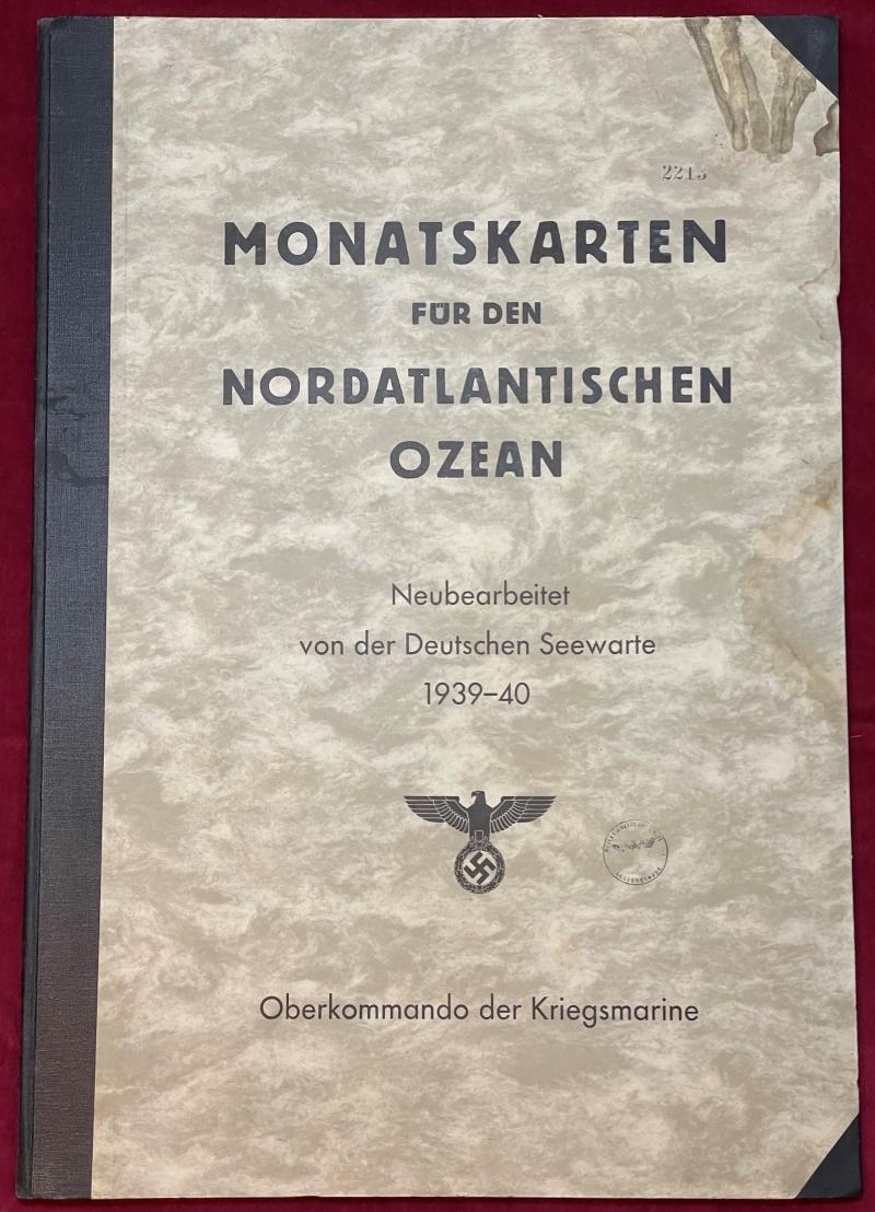 3rd Reich Kriegsmarine Monatskarten Nordatlantischen Ozean