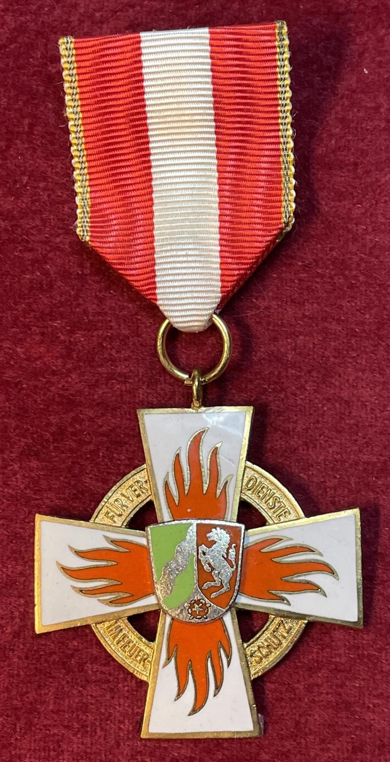 BRD Nordrhein Westfalen Feuerwehr Ehrenzeichen 2. Stufe in Gold