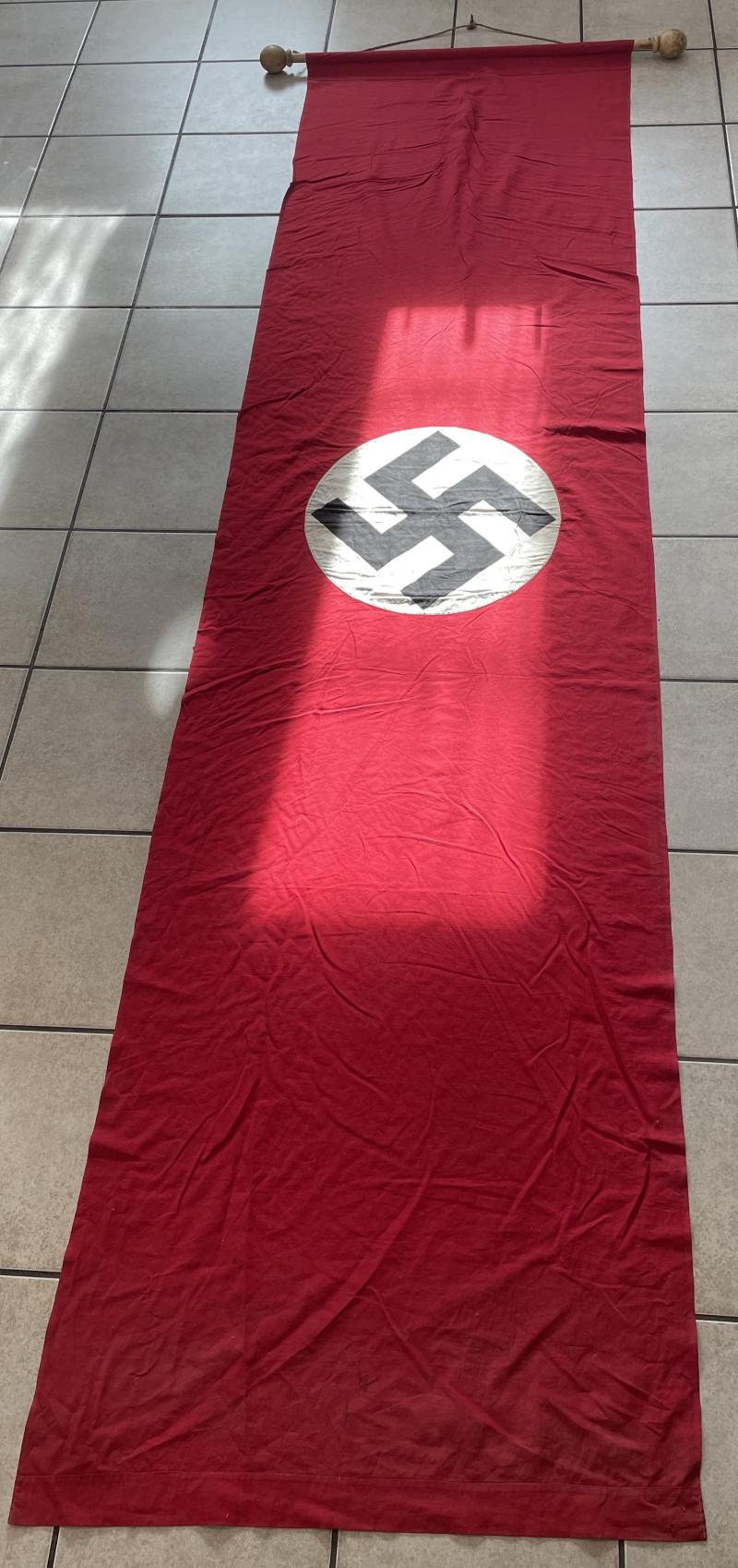 3rd Reich Bannerfahne/ hausfahne NSDAP (3.00x0.80)