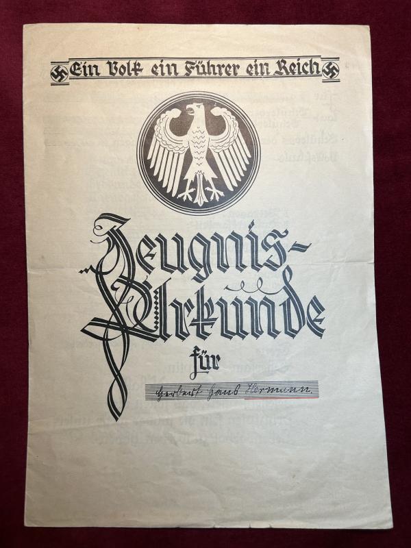 3rd Reich Zeugnis Urkunde 1936