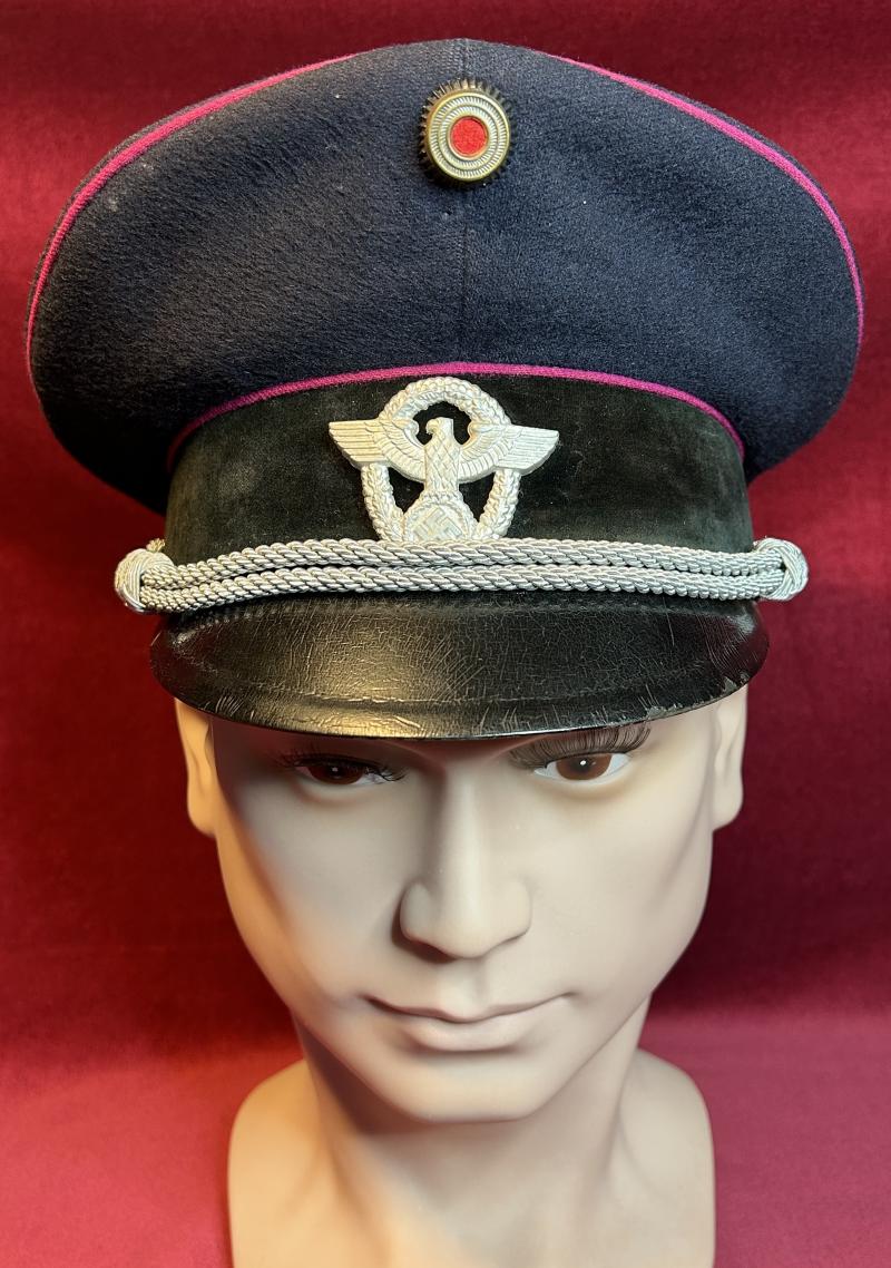 3rd Reich Schirmmütze für Offiziere der Feuershutzpolizei