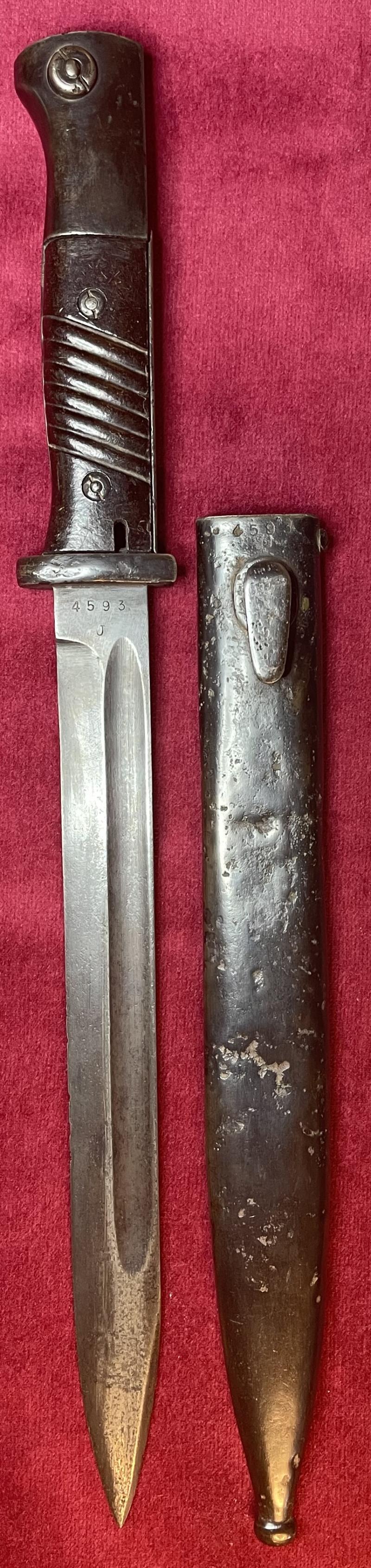 3rd Reich K98 bayonet marked COF44 (matching numbers)