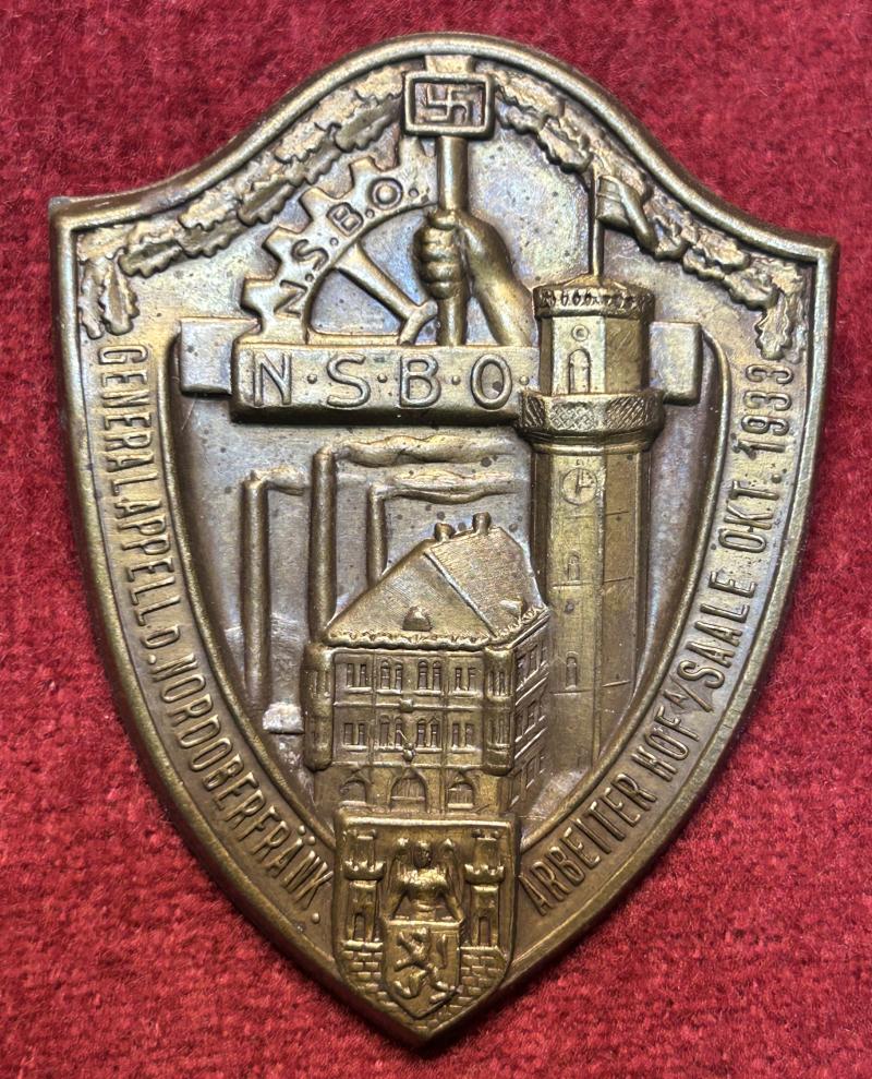 3rd Reich NSBO Nordoberfränkische Arbeiter 1933 abzeichen