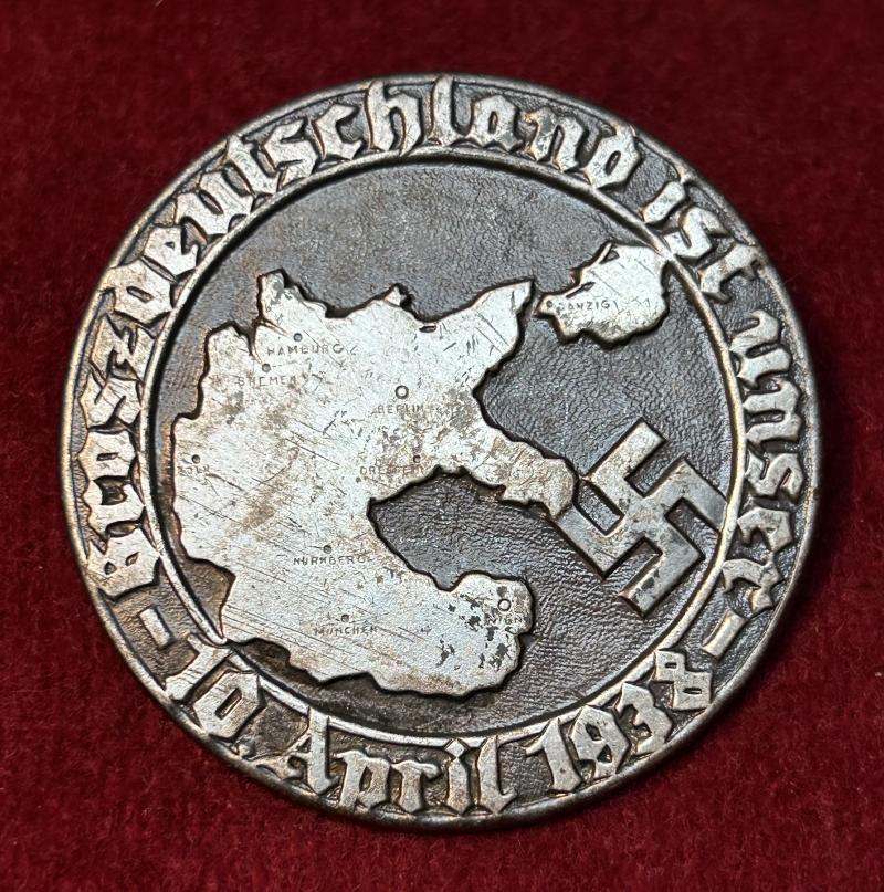 3rd Reich Groszdeutschland Ist Unser 10 April 1938 abzeichen