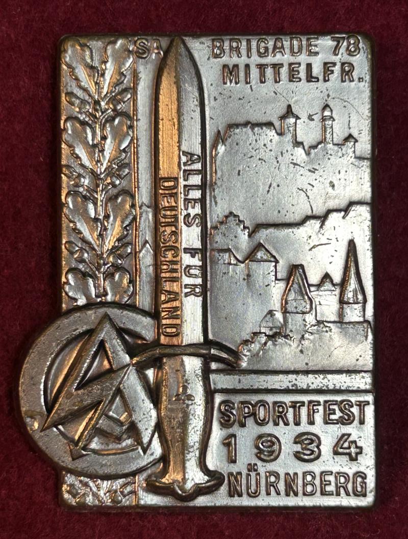 3rd Reich SA Brigade 78 Mittelfranken Sportfest 1934