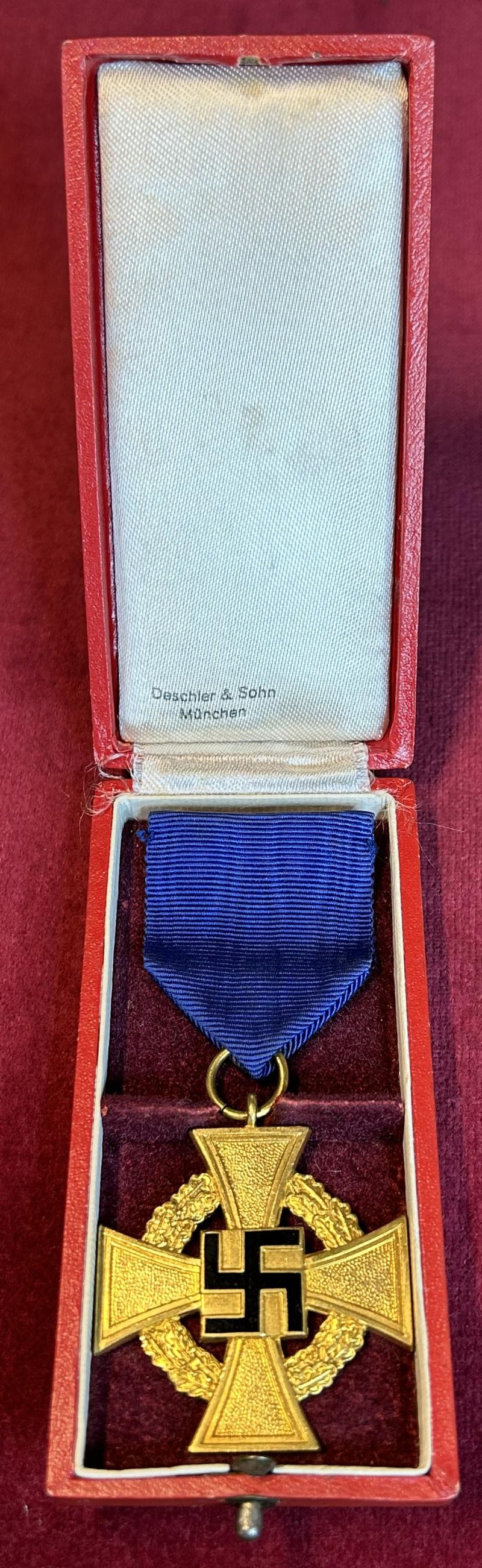3rd Reich Treuedienst-Ehrenzeichen 1. Stufe für 40 Jahre im Etui
