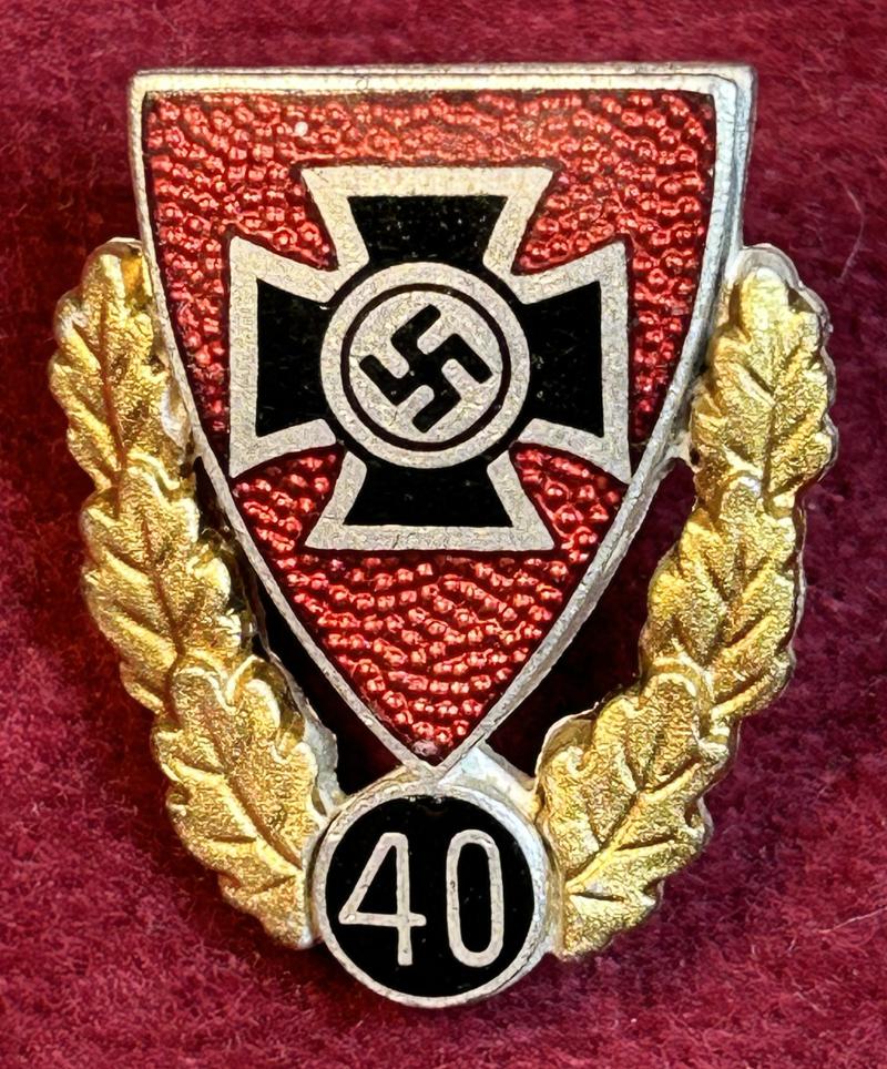 3rd Reich NSRKB Goldene Ehrennadel für 40 jährige Mitgliedschaft
