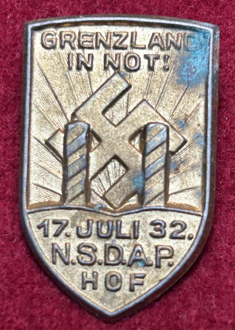 3rd Reich NSDAP Grenzland in Not! 1932 abzeichen