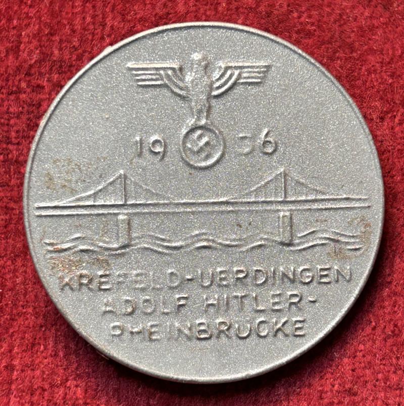 3rd Reich Krefeld-Uerdingen Adolf Hitler Rheinbrücke abzeichen