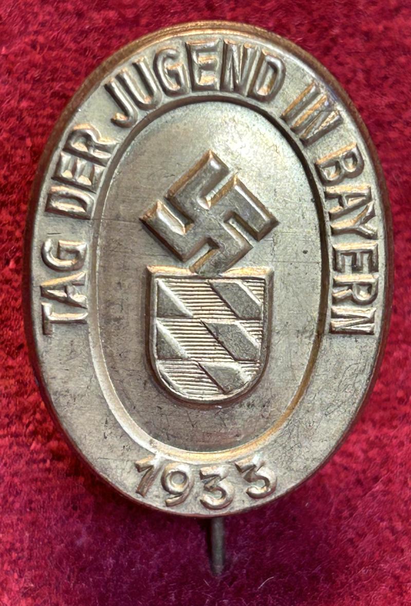 3rd Reich HJ Tag der Jugend in Bayern 1933 anstecknadel