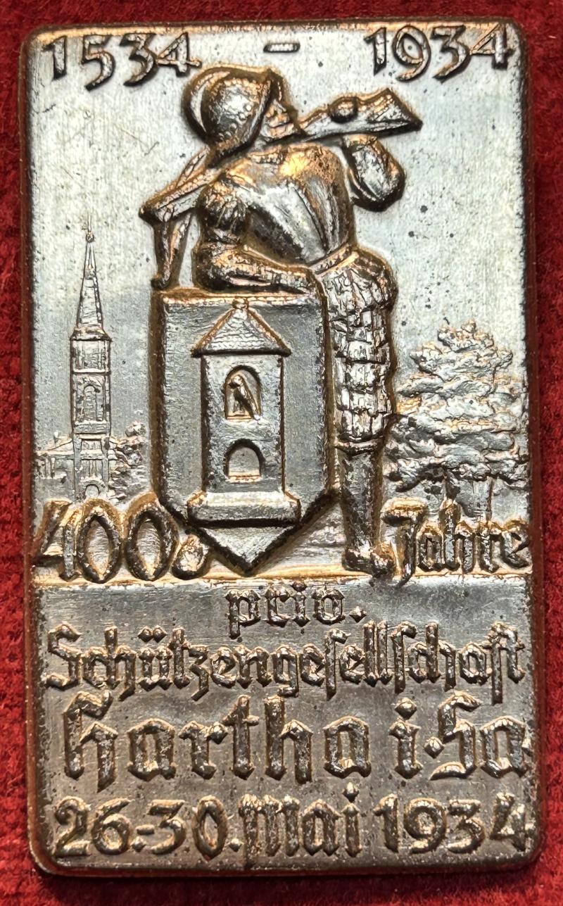 3rd Reich 400 Jahre Schützengesellschaft Hartha 1934