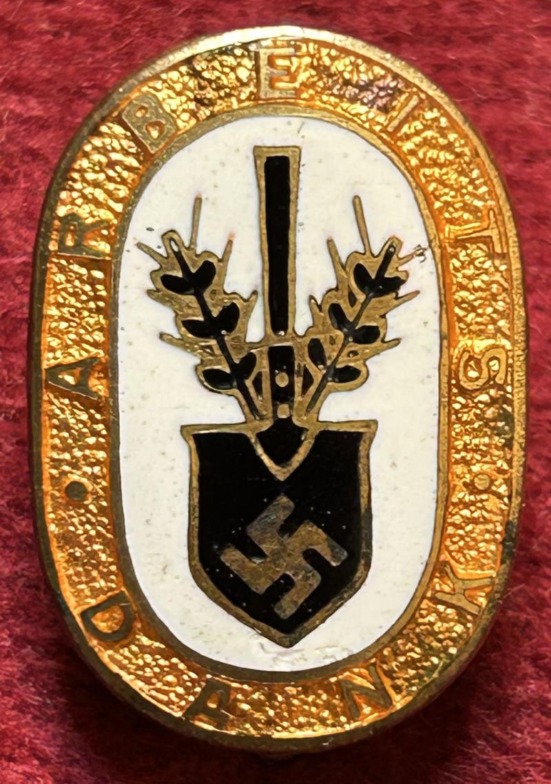 3rd Reich RAD Arbeits Dank broche 1. form (orange Version))