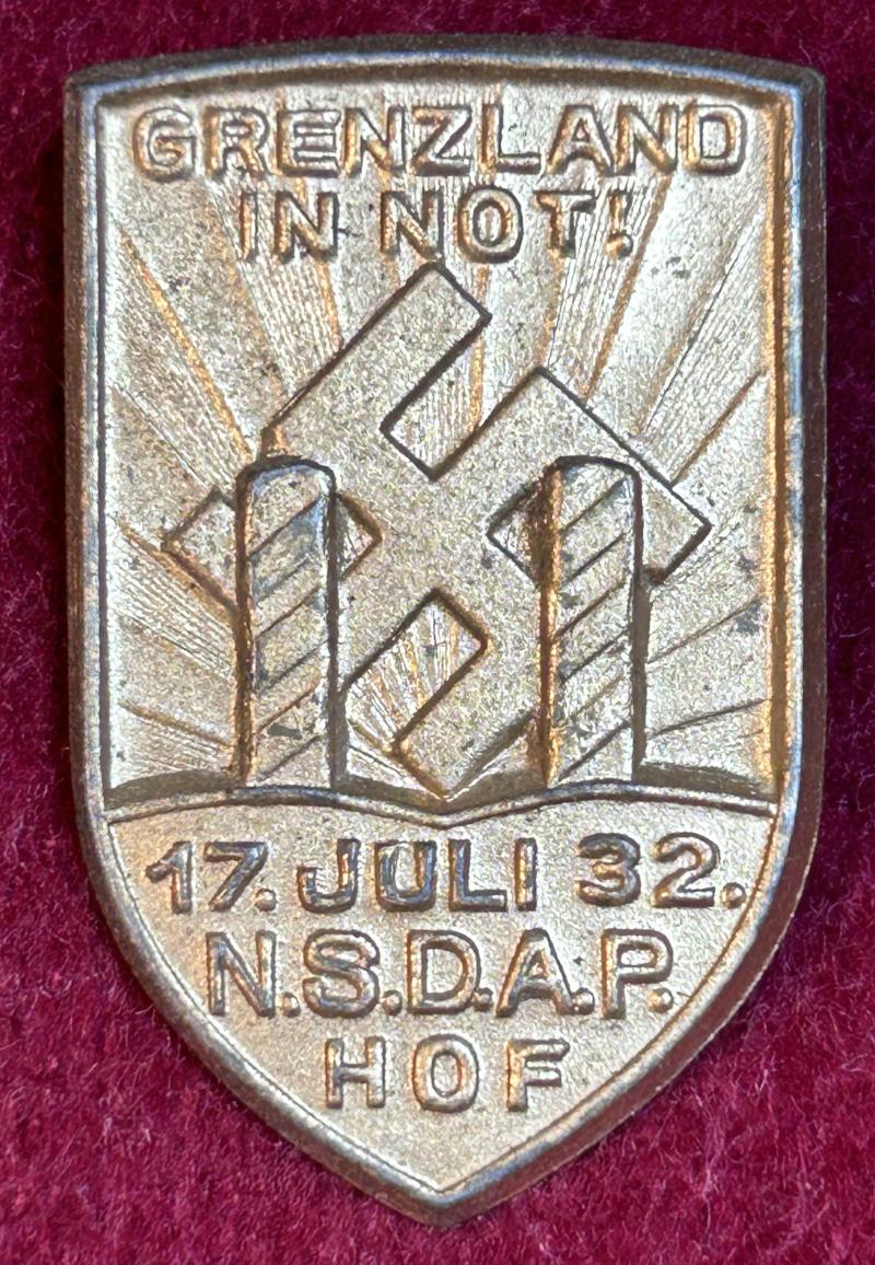 3rd Reich NSDAP Grenzland in Not! 1932 abzeichen