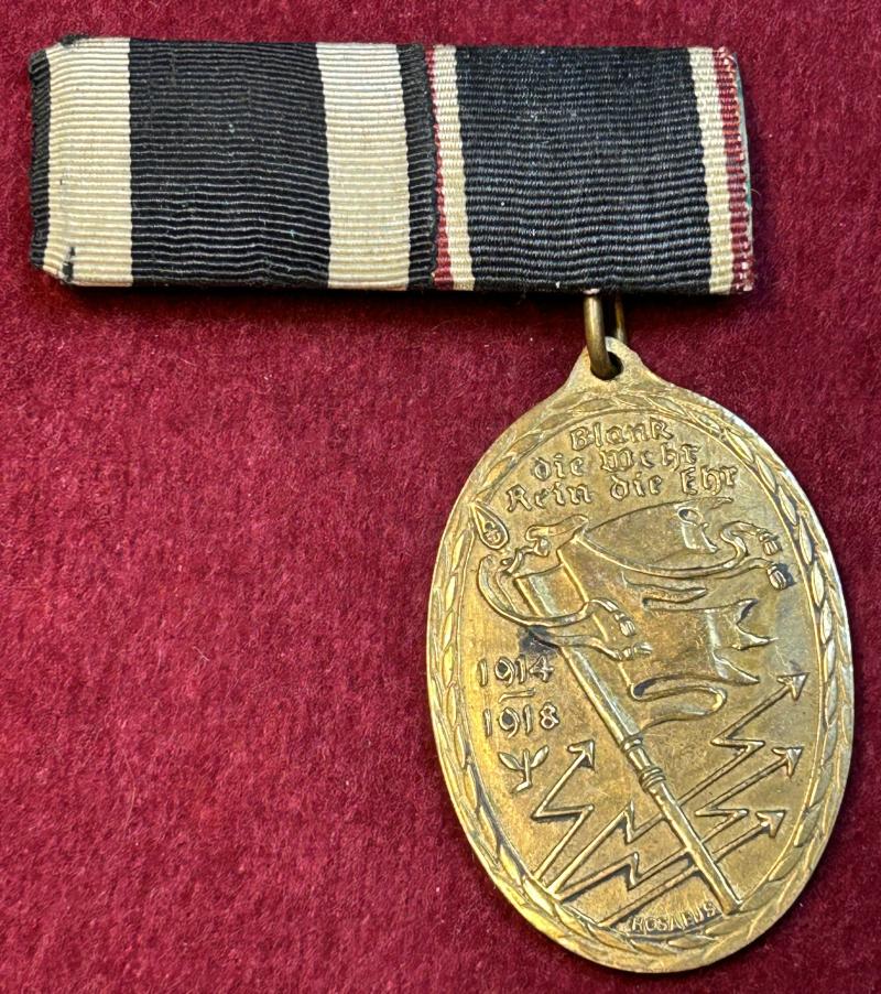 Deutsche Reich Feldspange 2 medaillen mit Kyffhäuser-Denkmünze für 1914/18