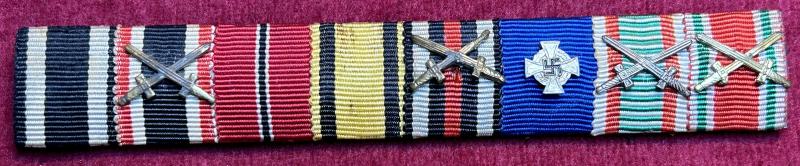 3rd Reich Feldspange 8 medaillen mit auflagen