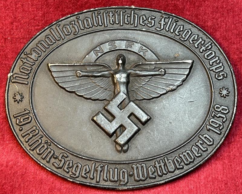 3rd Reich NSFK Plakette 19. Rhön-Segelflug-Wettbewerb 1938