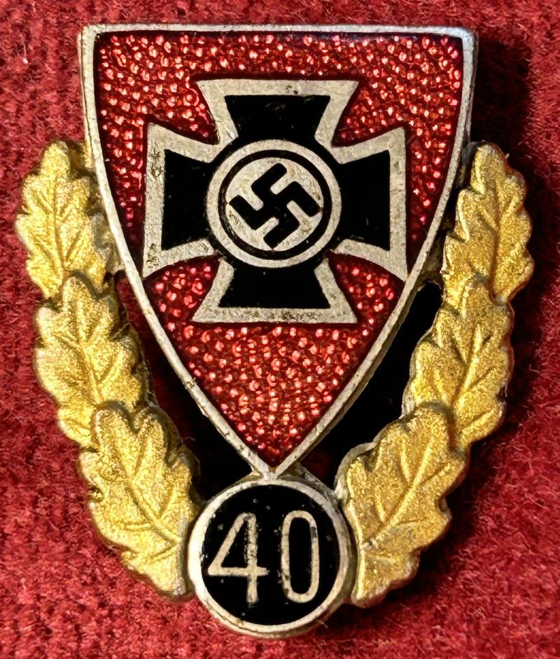3rd Reich NSRKB Goldene Ehrennadel für 40 jährige Mitgliedschaft