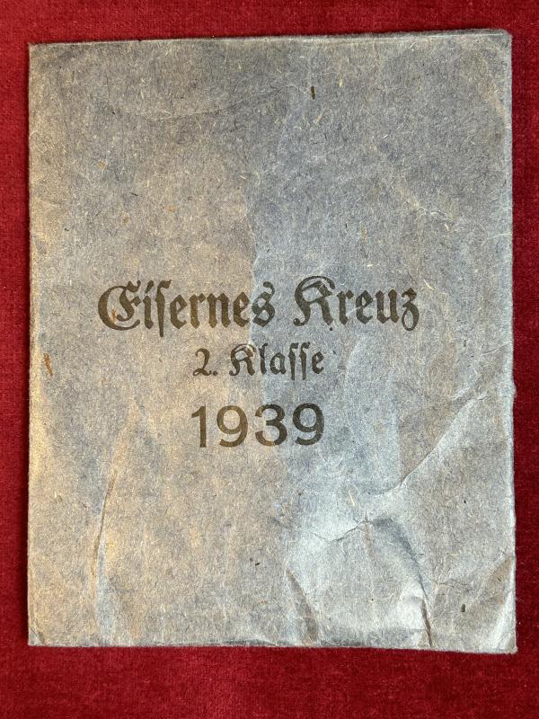 3rd Reich Verleihungstüte zum Eisernes Kreuz 2. Klasse 1939 (Gottlieb & Söhne)