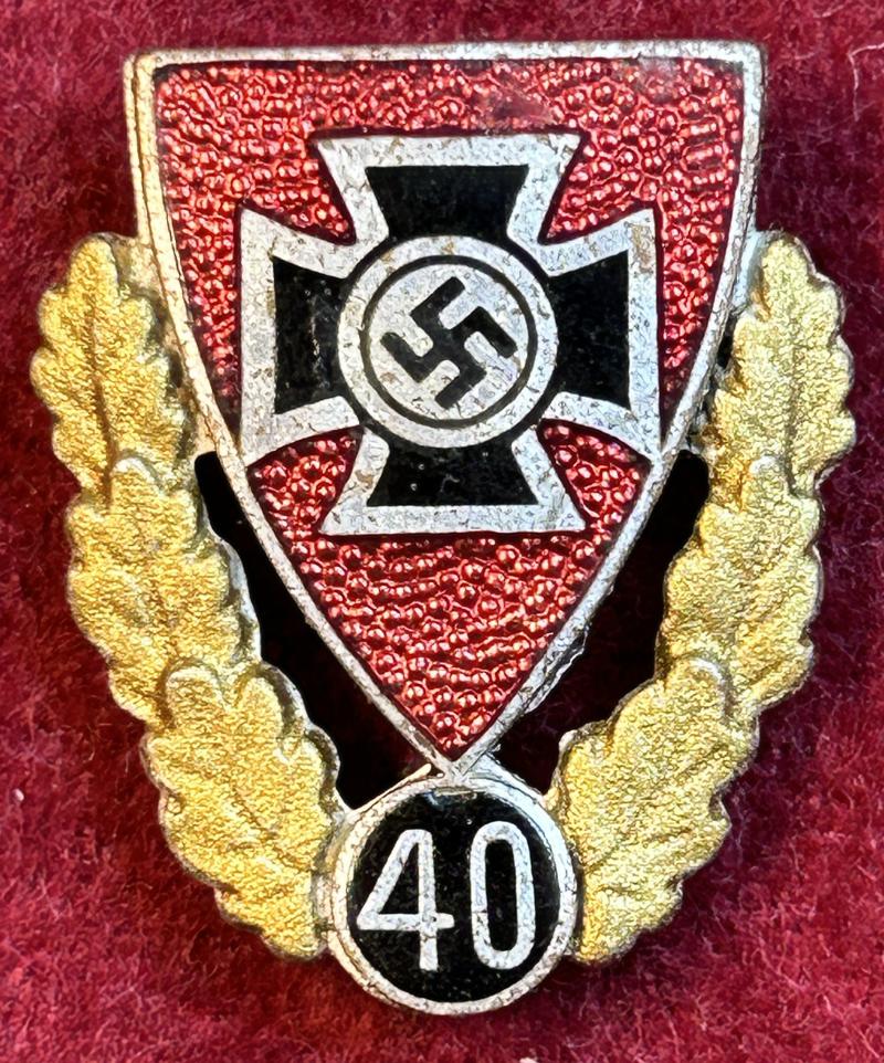 3rd Reich NSRKB Goldene Ehrennadel für 40 jährige Mitgliedschaft