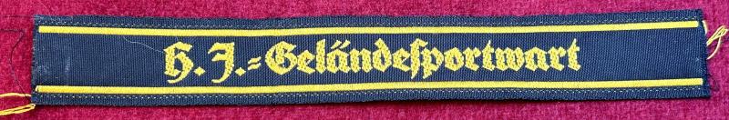 3rd Reich HJ Ärmelband Geländesportwart
