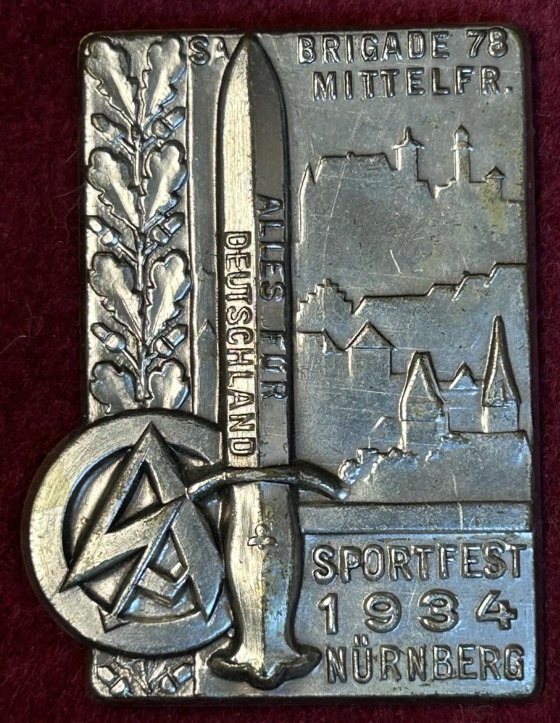 3rd Reich SA Brigade 78 Mittelfranken Sportfest 1934