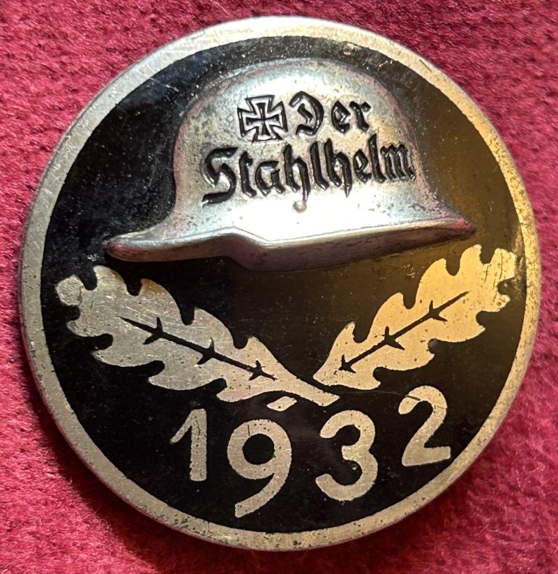 Deutsche Reich Silbern Stahlhelmbund Diensteintrittsabzeichen 1932