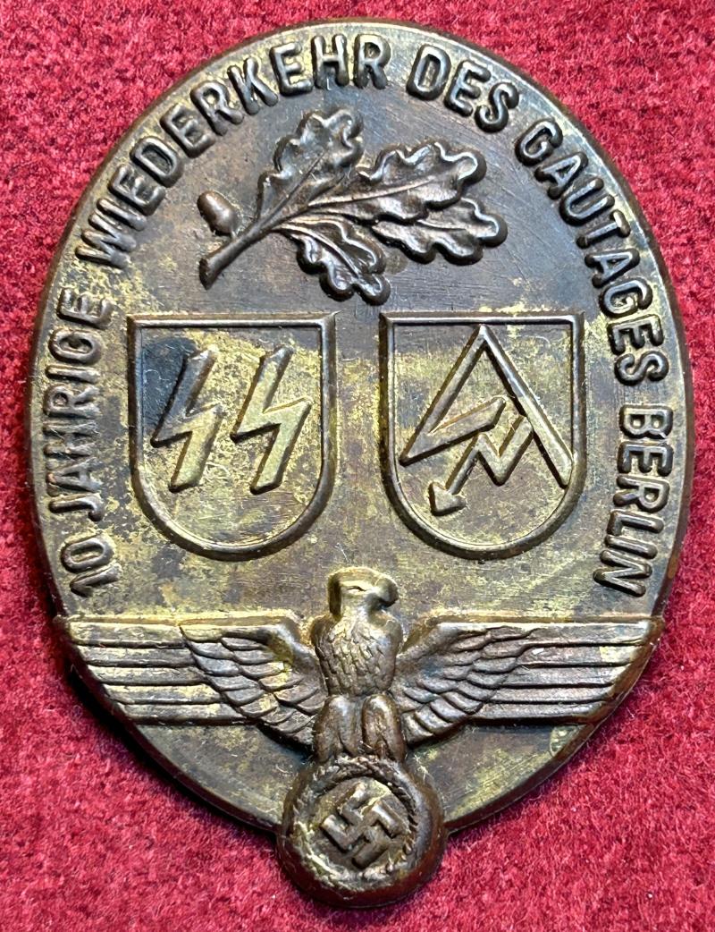 3rd Reich SS/ SA 10 Jährige Wiederkehr des Gautages Berlin