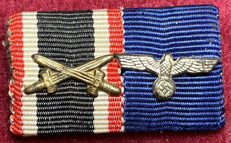 3rd Reich Feldspange 2 medaillen mit auflagen