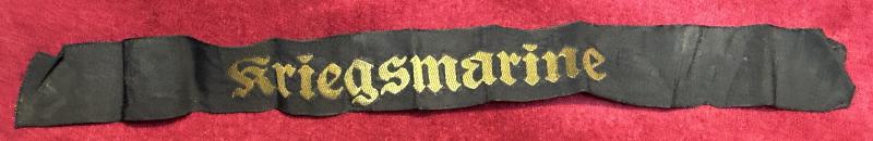 3rd Reich Kriegsmarine Mützenband 