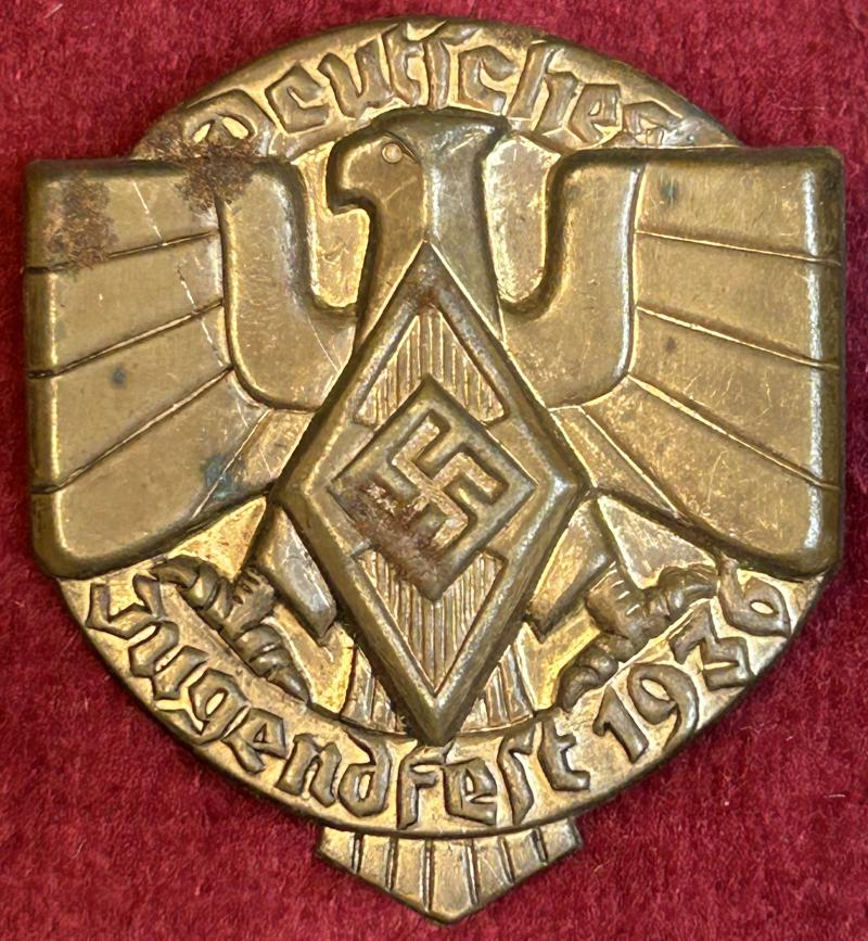 3rd Reich HJ Deutsches Jugendfest 1936 abzeichen